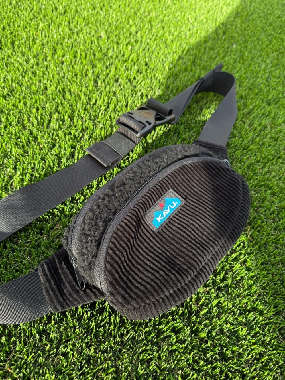 Kavu Black Corduroy Waist Pack
